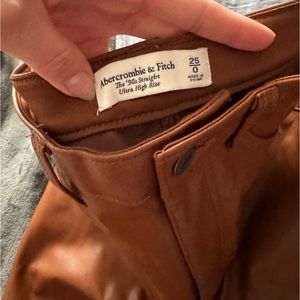 Vegan Leather 90s Straight Ultra High Rise Leather Pants